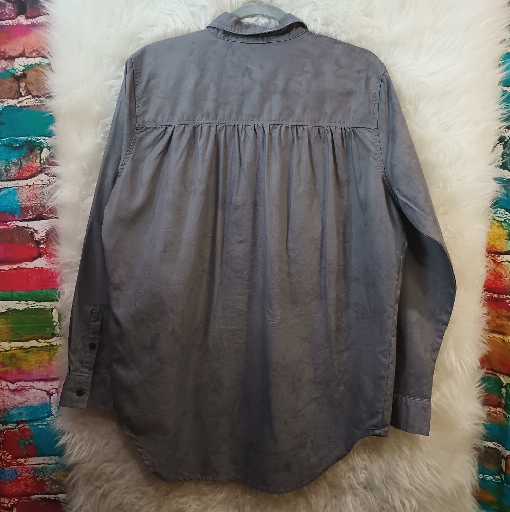 Universal Thread Gray Long Sleeve Button Up Front… - image 6